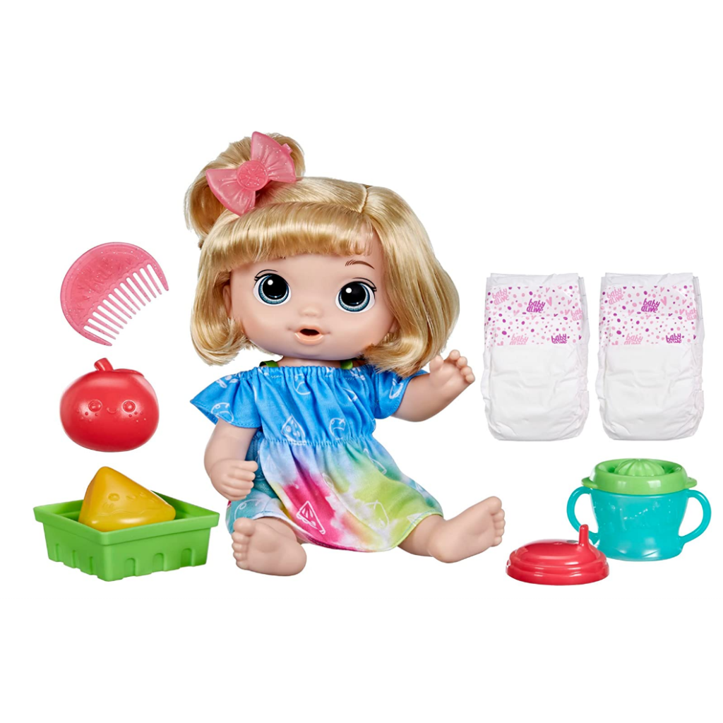 Baby Alive Fruity Sips Doll, Apple, Toys for 3 Year Old Girls, 12-inch